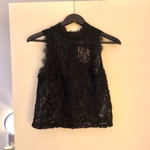 Zara zip up lace top